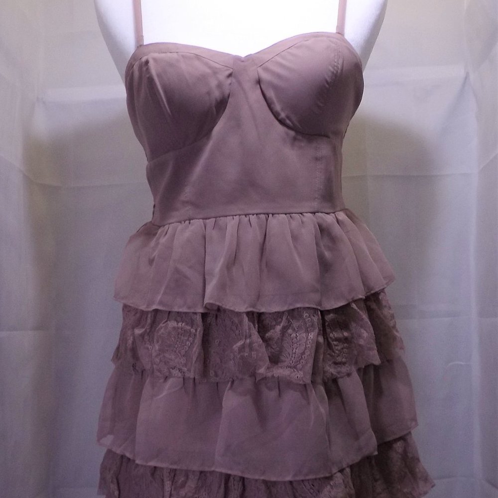 NWT Multi Layer Spaghetti Strap-less Dress w/Bra